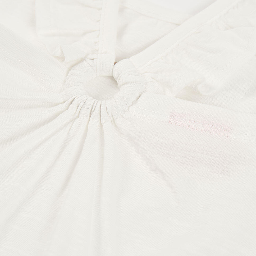 Camiseta de algodón para niña de tirantes anchos, blanca 4/4