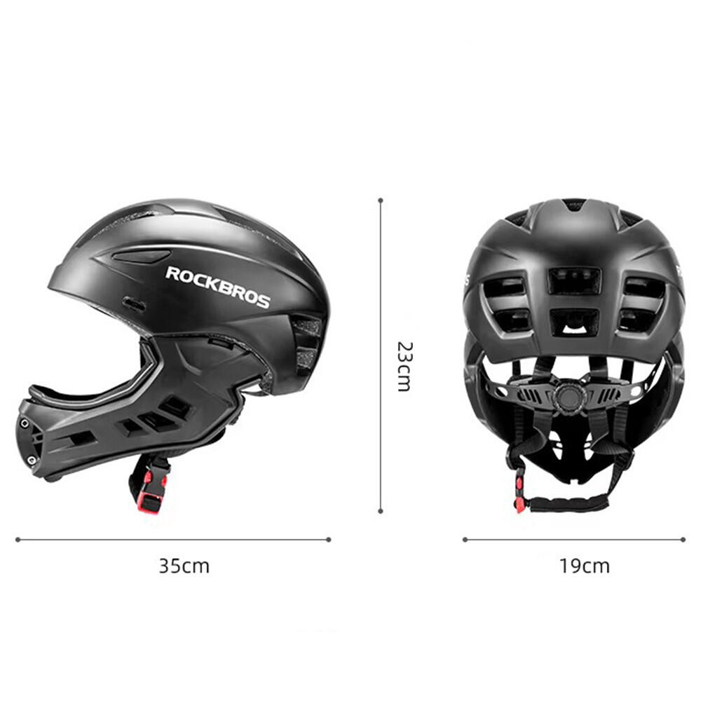 Kask dziecięcy z odpinaną osłoną podbródka FULL FACE 48-58 cm off-road Rockbros 3/7