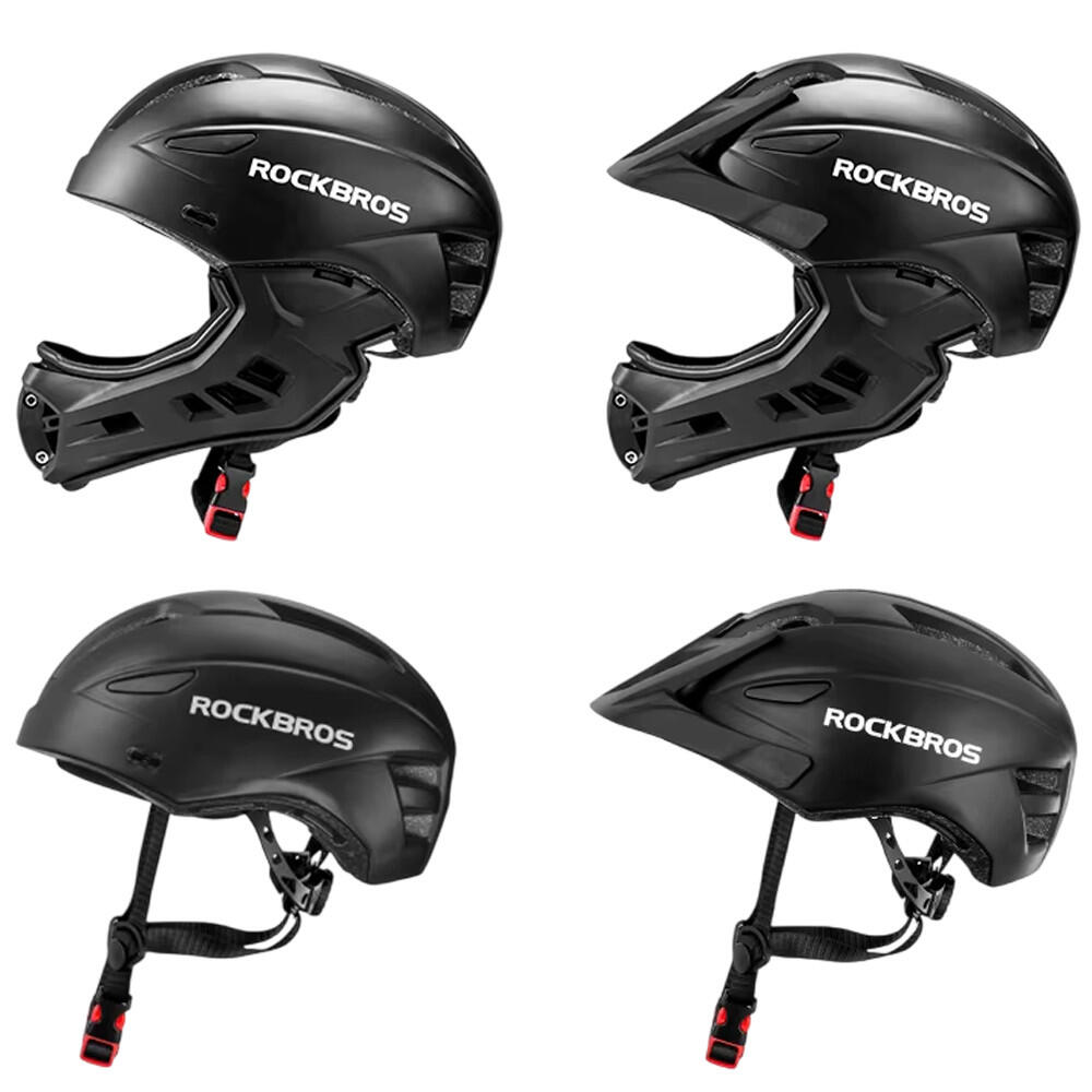 Kask dziecięcy z odpinaną osłoną podbródka FULL FACE 48-58 cm off-road Rockbros