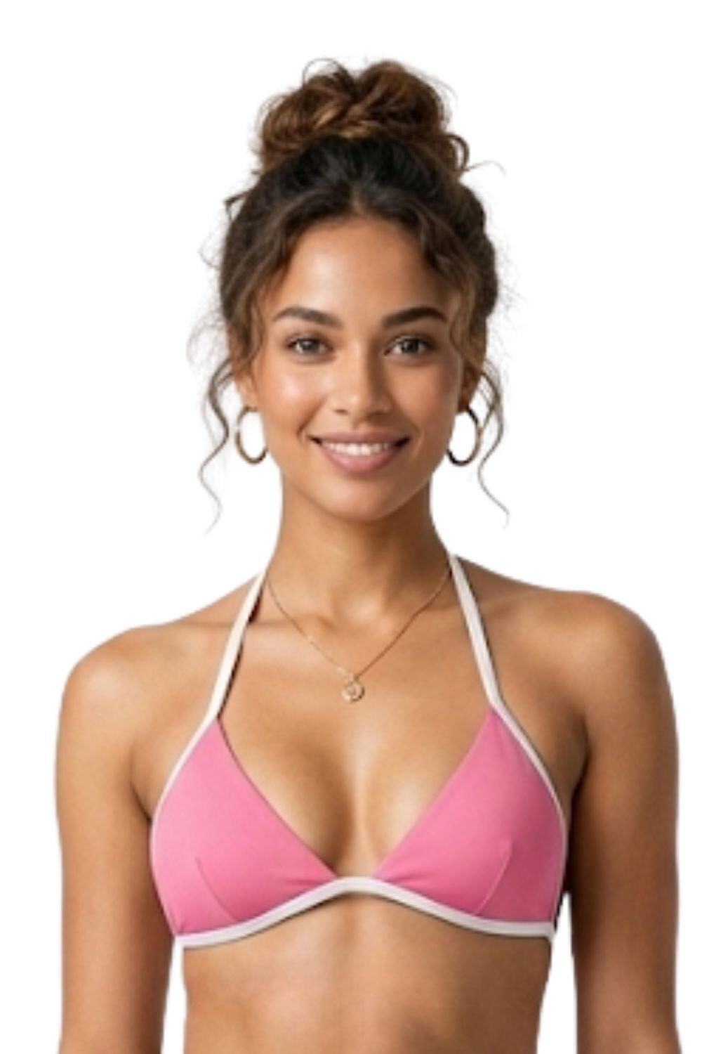 Partea de sus a costumului de baie Dakine Kiki Fixed Triangle, pentru femei, roz