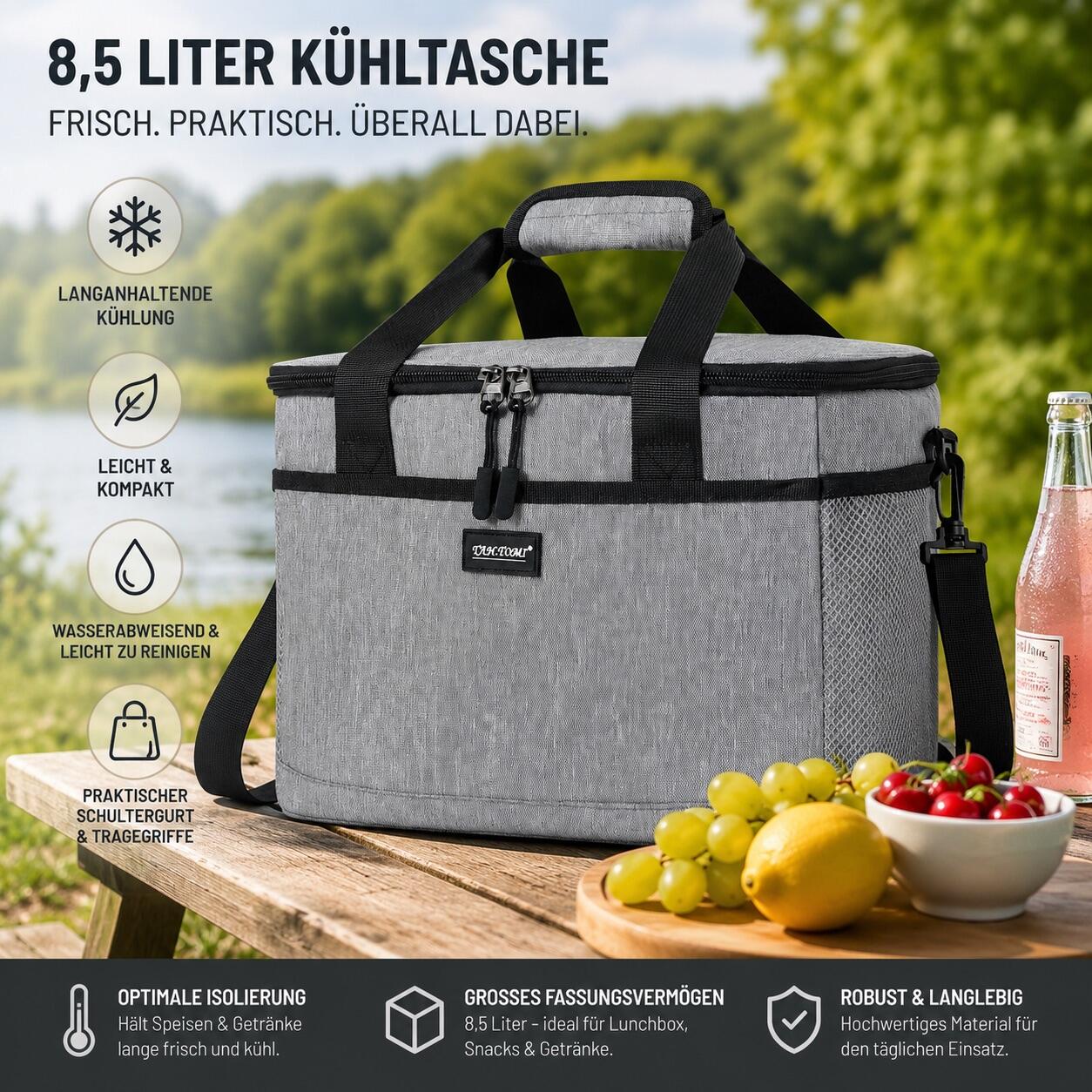 Kühltasche 8,5 Liter optimal für Getränkedosen Mini Kühlbox 2/8