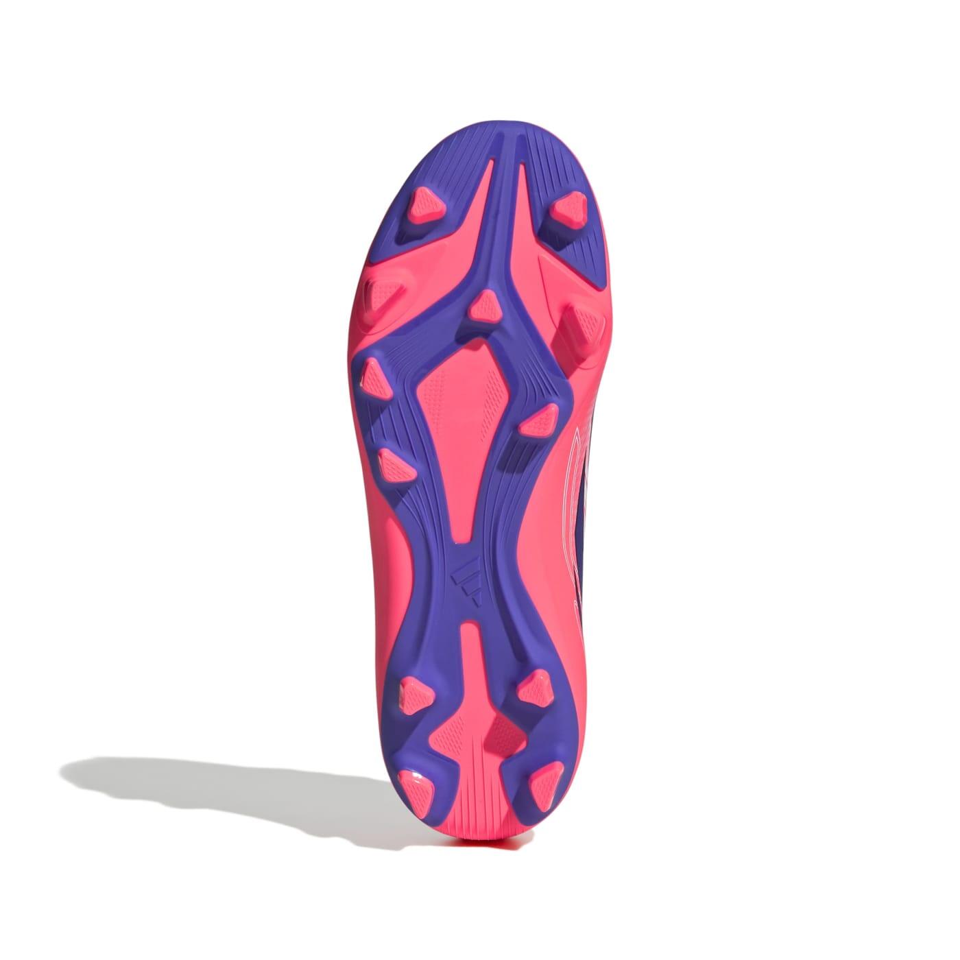 Crampones Junior Adidas F50 Hyperfast Club FG/MG Blanco y rosa 2/14