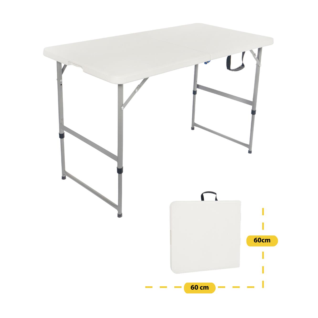 BRASQ Inklapbare Vouwtafel - 120 x 60 cm - Max. 80 kg - Campingtafel - Wit 11/11