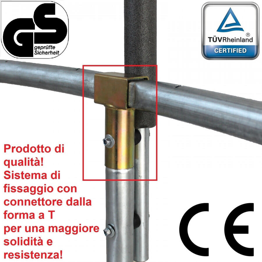 Ø 366 Cm Giallo - Trampolino Elastico Tappeto salto Certificato Ce marca Yelloo 4/14
