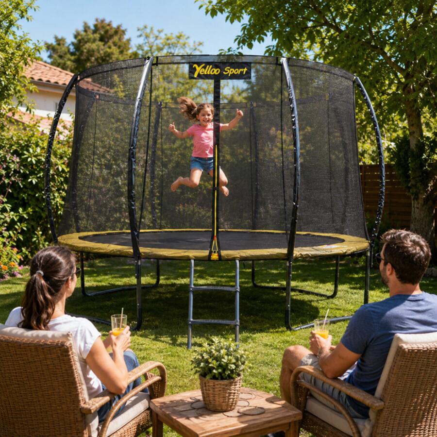 Ø 366 Cm Giallo - Trampolino Elastico Tappeto salto Certificato Ce marca Yelloo 2/14