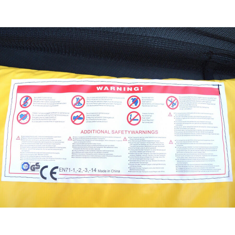 Ø 366 Cm Giallo - Trampolino Elastico Tappeto salto Certificato Ce marca Yelloo 14/14