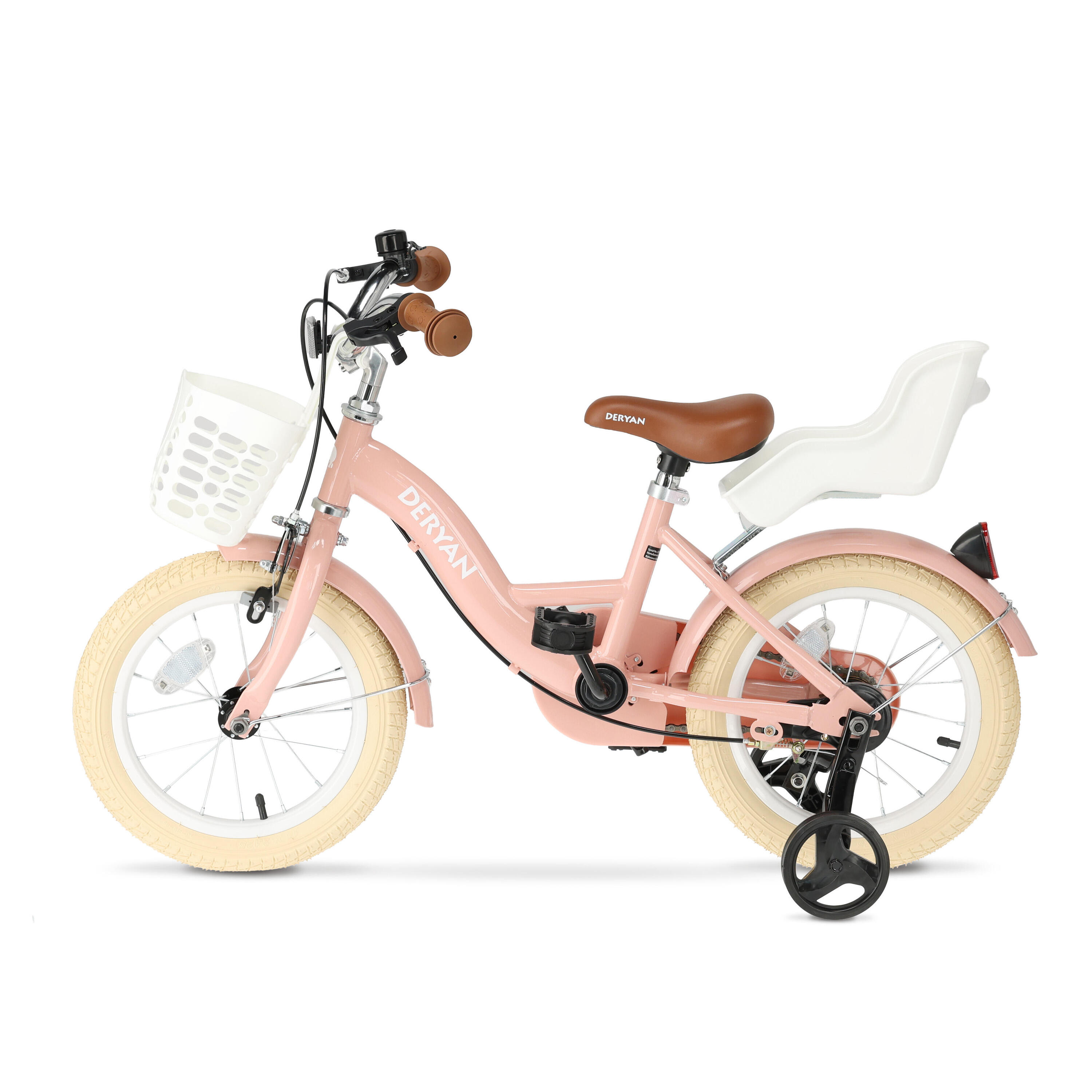 Bicicletta DERYAN Zoey 14 Pollici - Bicicletta Regolabile con Cestino - Rosa 2/8