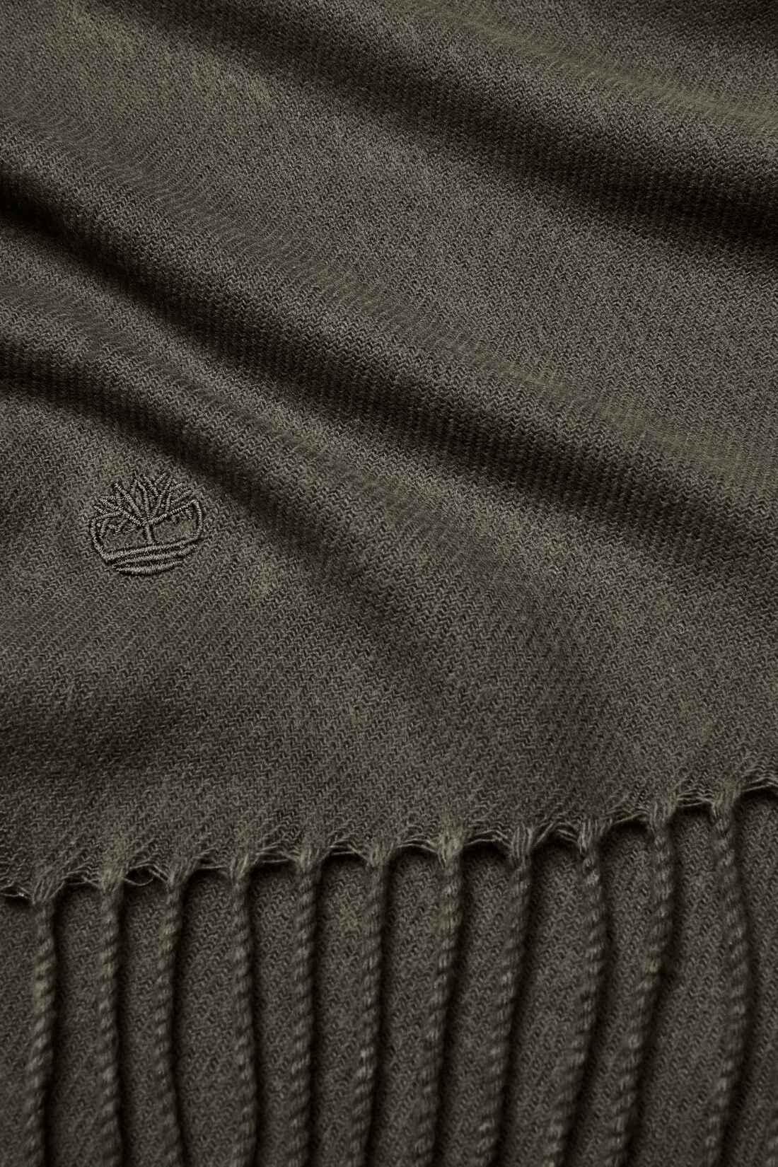 écharpe - sportswear - homme - franges et broderie - vert militaire 3/3