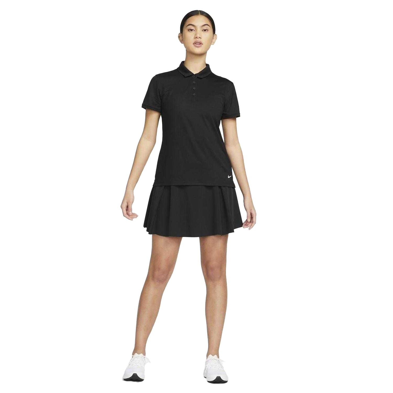 Maglietta Polo Golf DriFIT Donna Nike Victory Nero Bianco 4/4