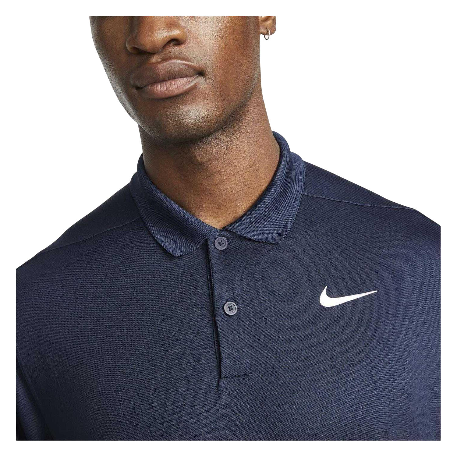 Mens Victory DriFIT Golf Polo Shirt (Navy/White) 4/4