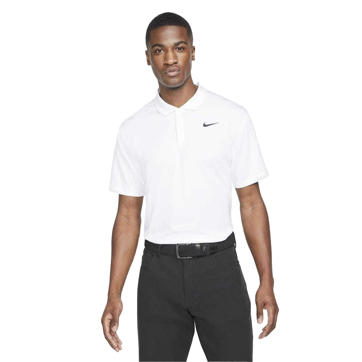 "Victory" Poloshirt für , DriFIT, Emblem Herren Weiß/Schwarz 2/4