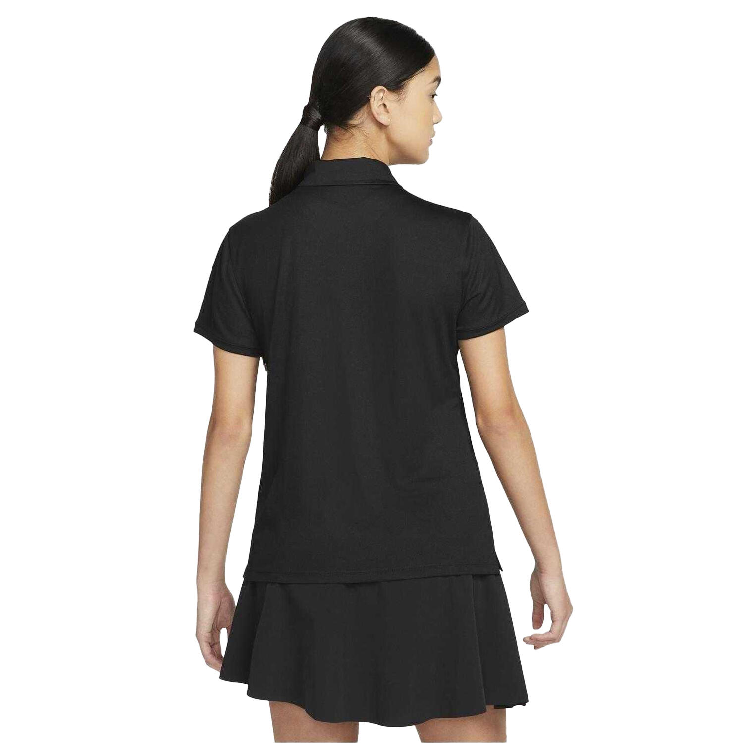 Maglietta Polo Golf DriFIT Donna Nike Victory Nero Bianco 3/4