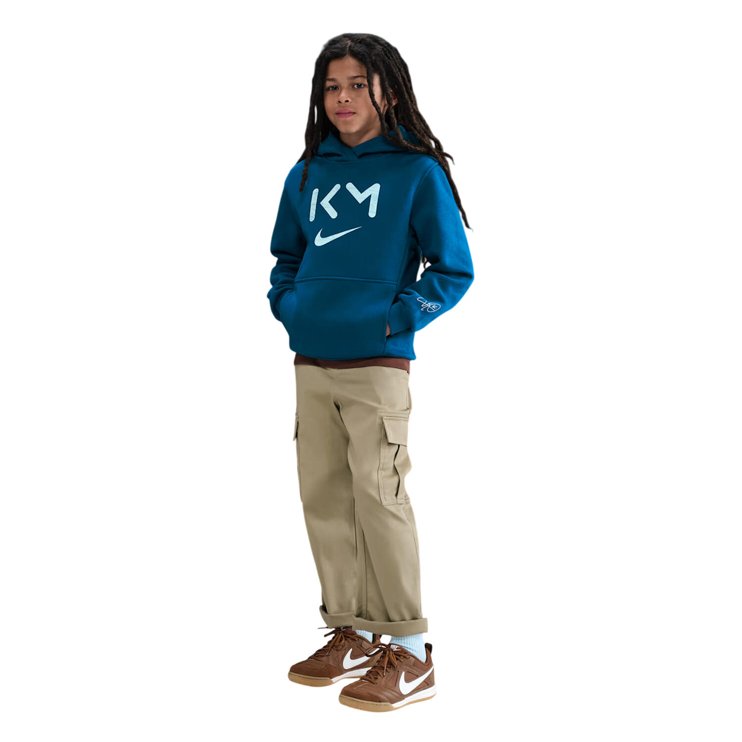 "Kylian Mbappe" Kapuzenpullover für Kinder Abgrund Blau 1/4