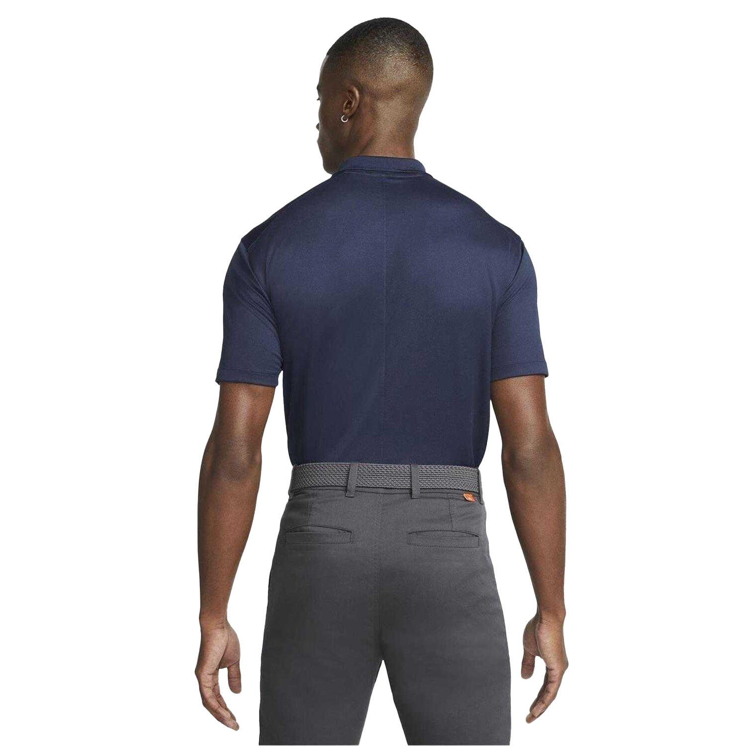 Mens Victory DriFIT Golf Polo Shirt (Navy/White) 3/4