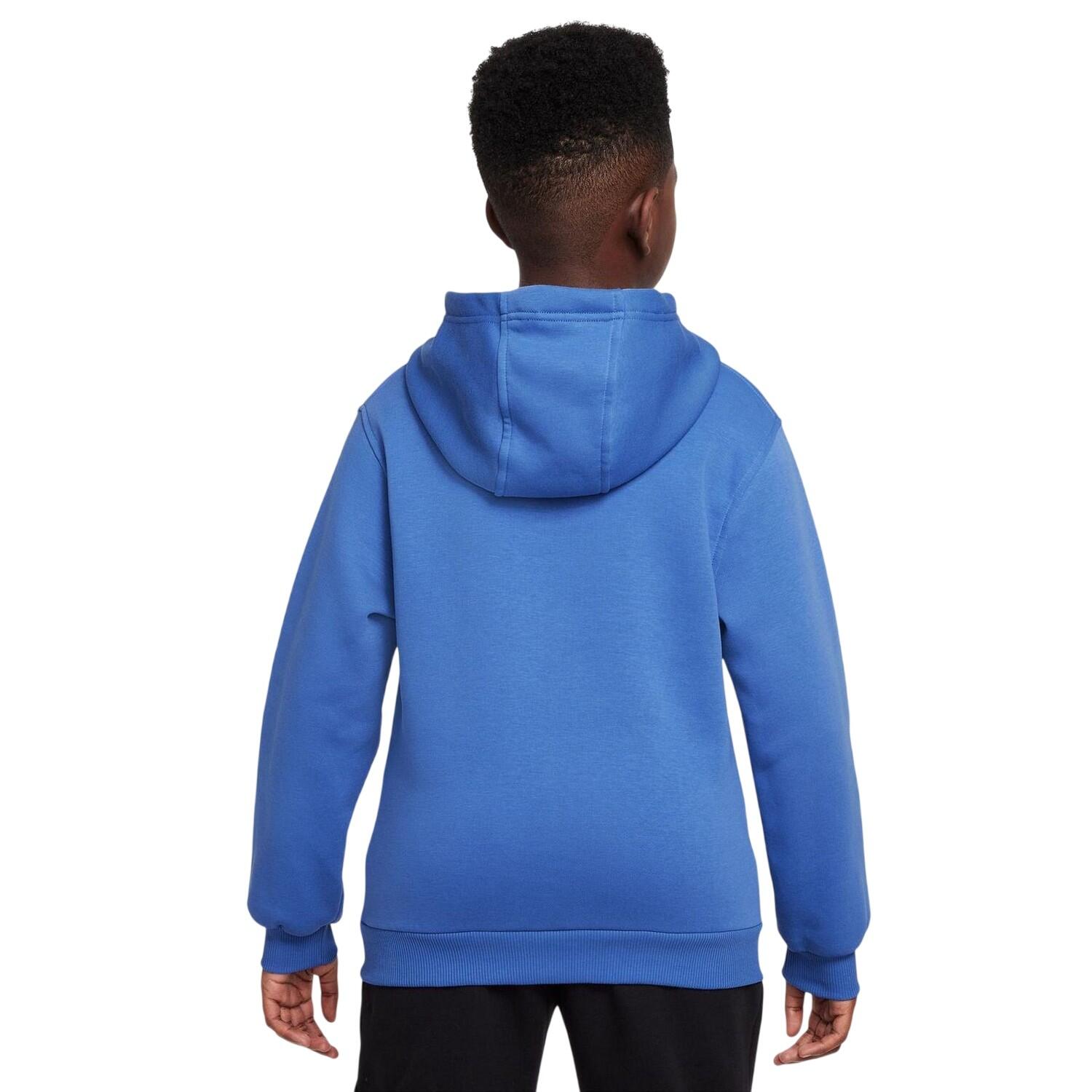Felpa Con Cappuccio Manica Lunga Ragazzi Nike Club Blu 2/3