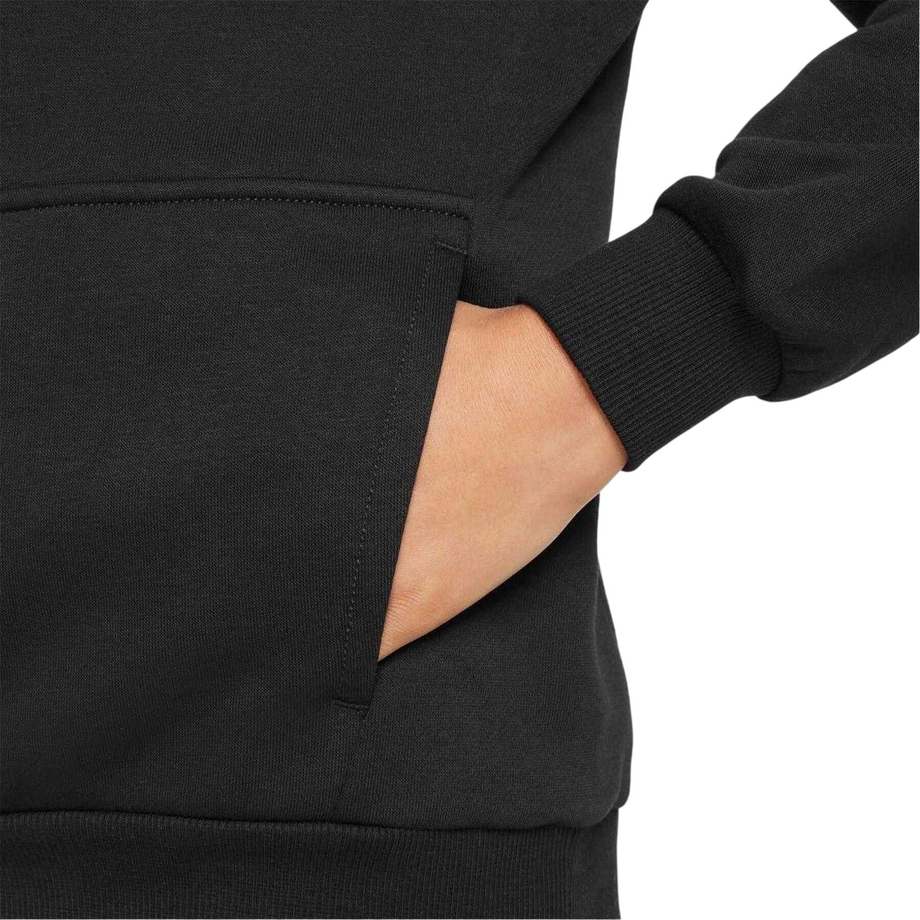Felpa Con Cappuccio Logo Pile Bambini Nike Club Nero Bianco 4/5