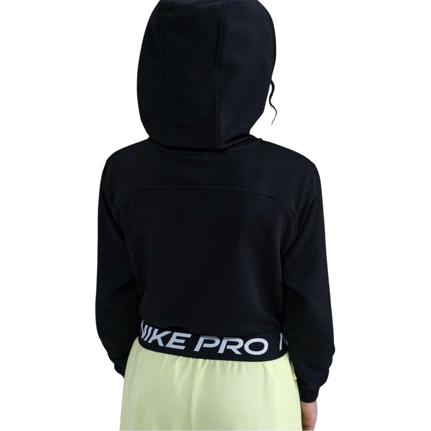 Felpa Con Cappuccio E Zip Intera Bambini Nike Pro Nero 3/3