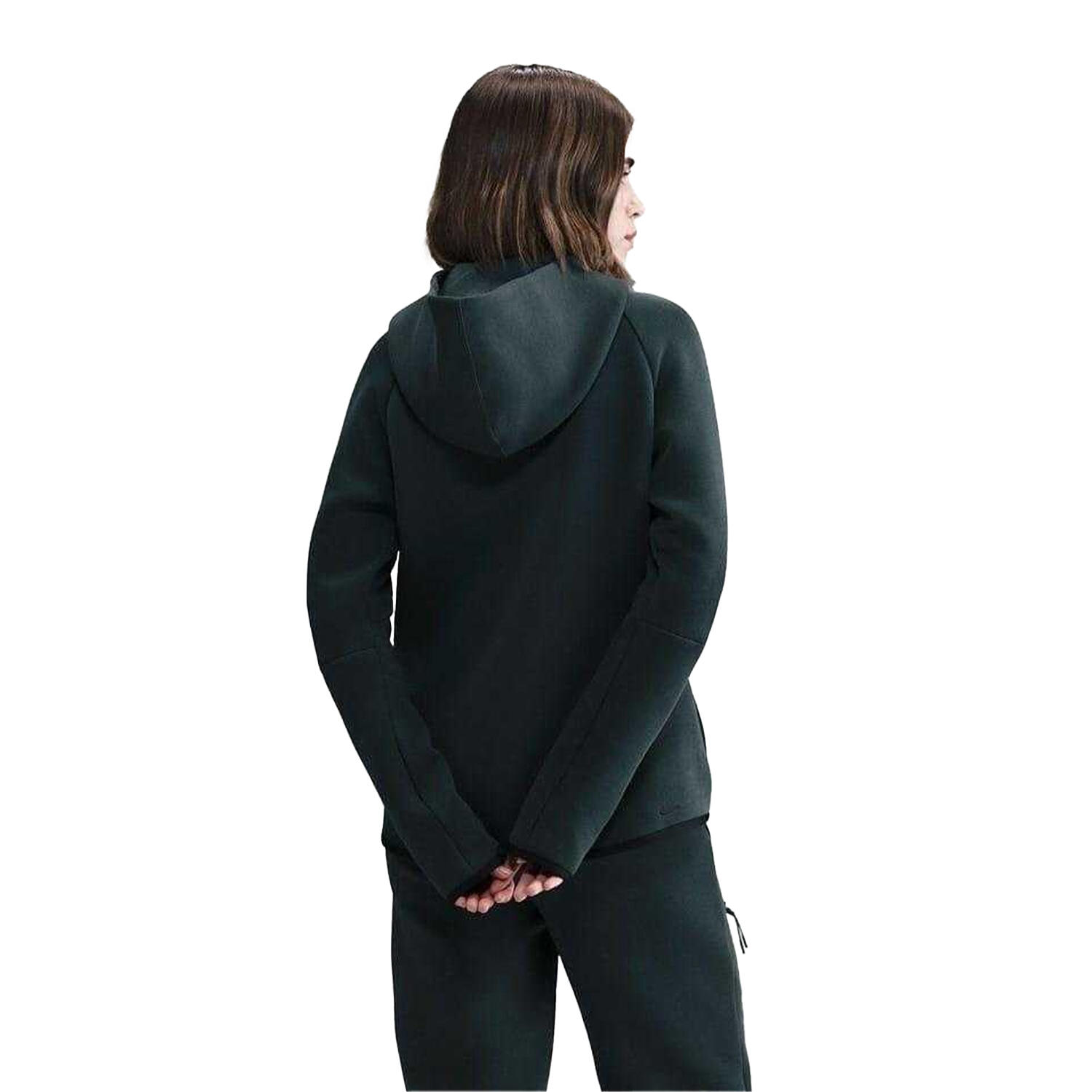 Felpa Con Cappuccio E Zip Intera Pile Donna Nike Windrunner Alga Nero 3/3
