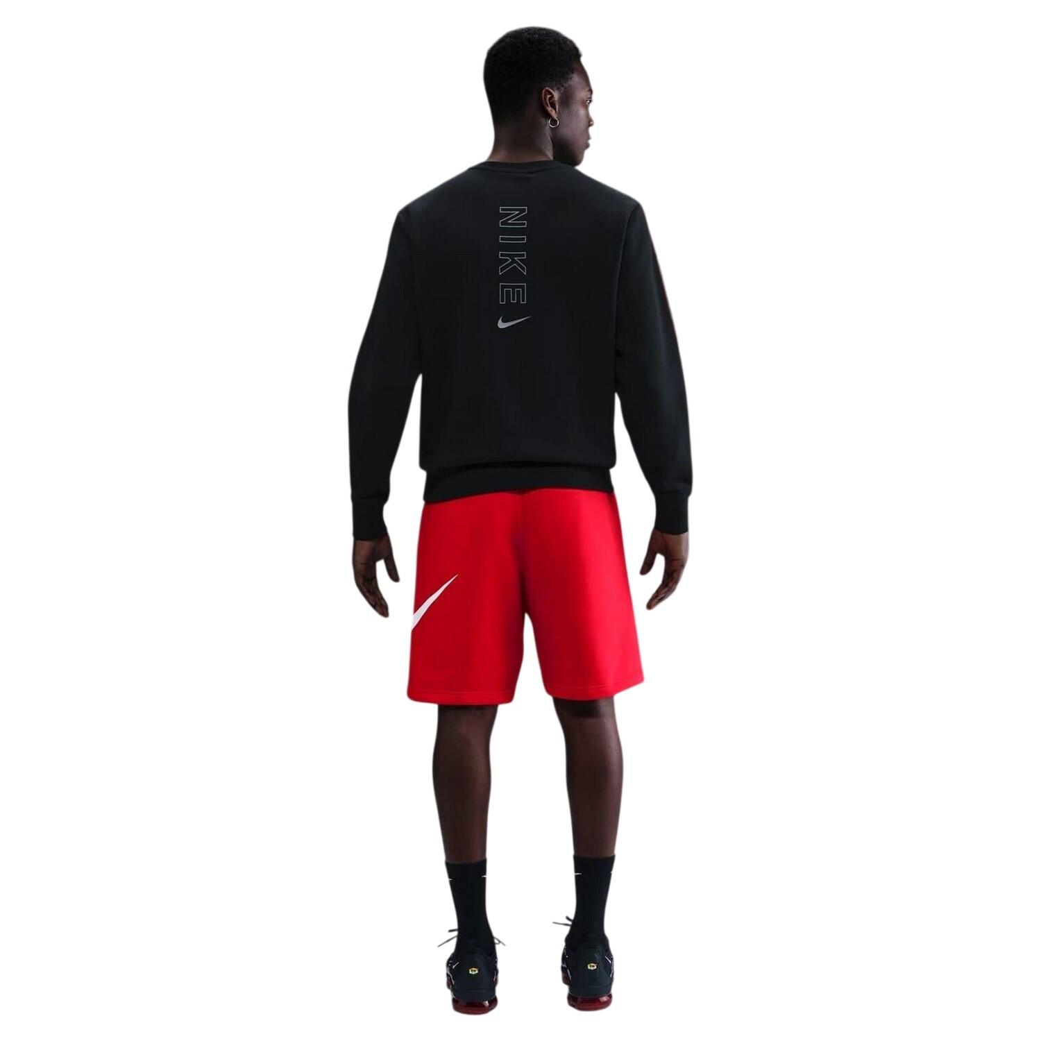Felpa Regolare Girocollo Raglan Uomo Nike Nero Rosso 2/3