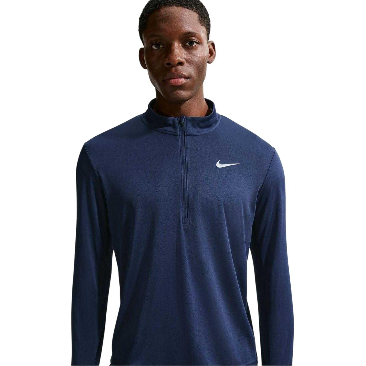 Top Corsa Mezza Cerniera Manica Lunga Uomo Nike Core Blu Navy Notte 4/5