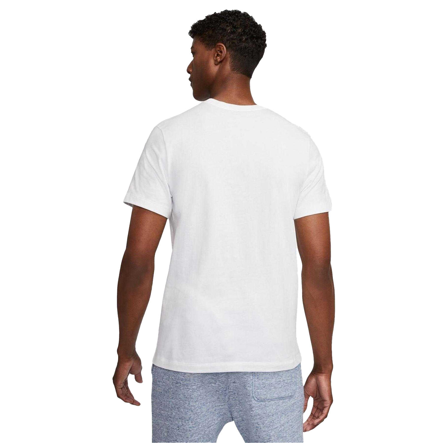 Maglietta Uomo Nike Club Bianco Nero Rosso 4/4
