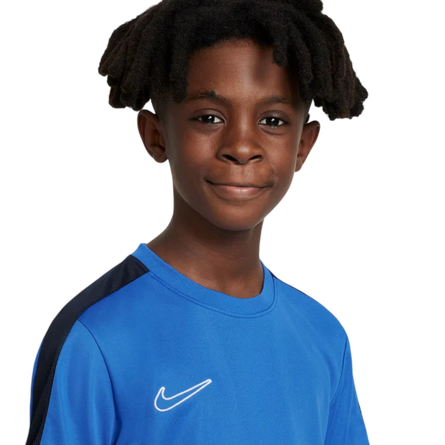 Top Swoosh Bambini Nike Academy Blu Blu Ossidiana Bianco 4/4