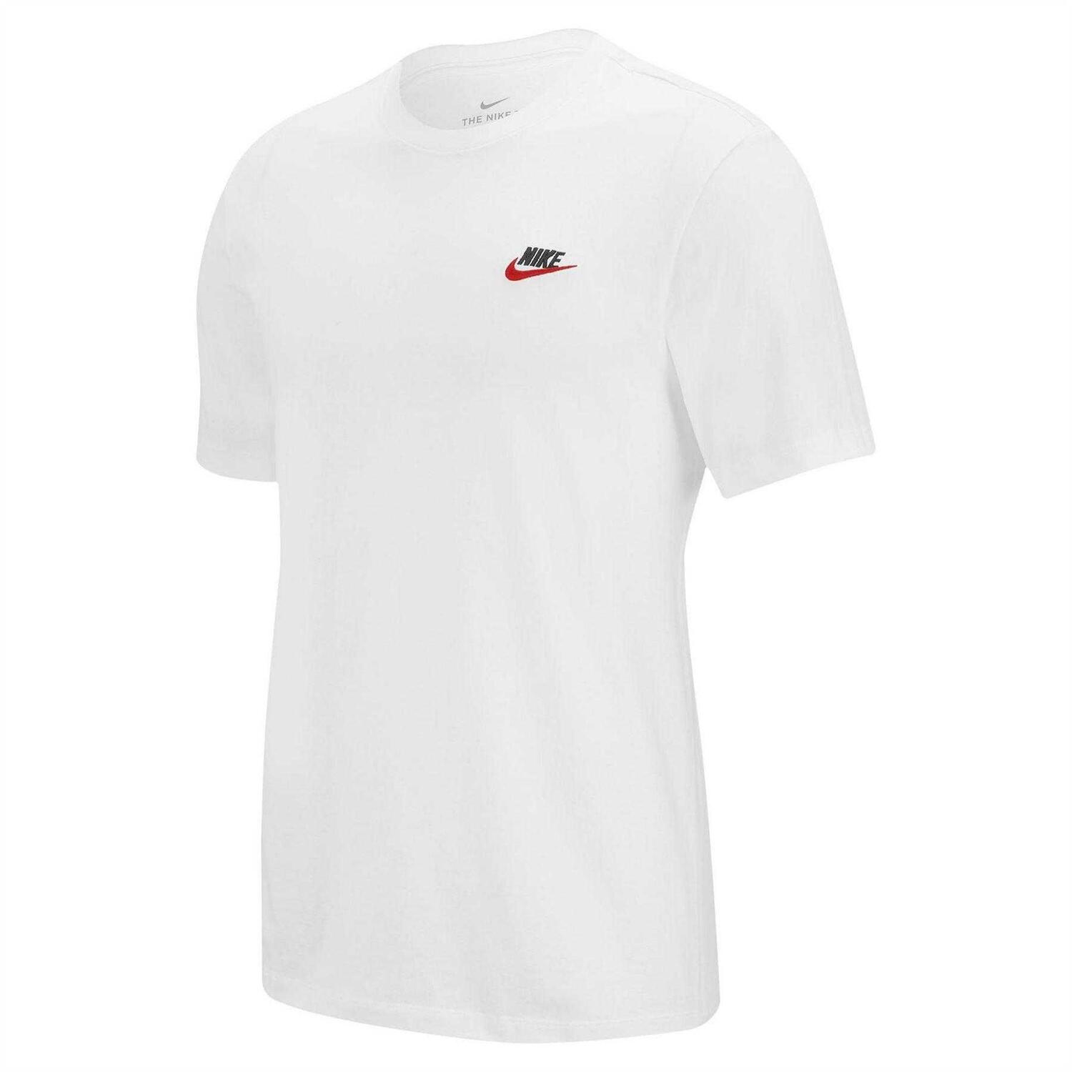 Maglietta Uomo Nike Club Bianco Nero Rosso 2/4