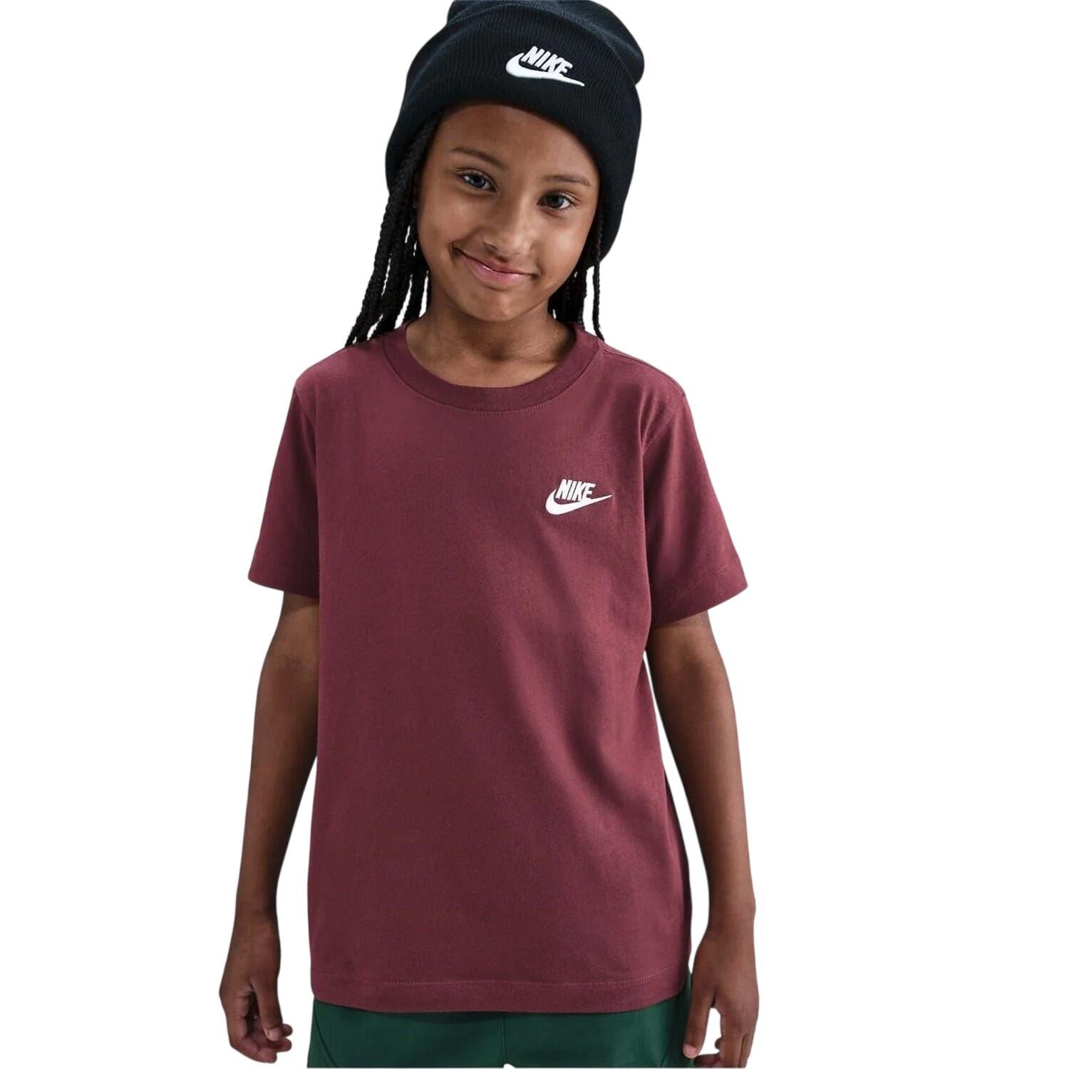 Maglietta Regolare Logo Classico Bambini Nike Futura Borgogna 2/3