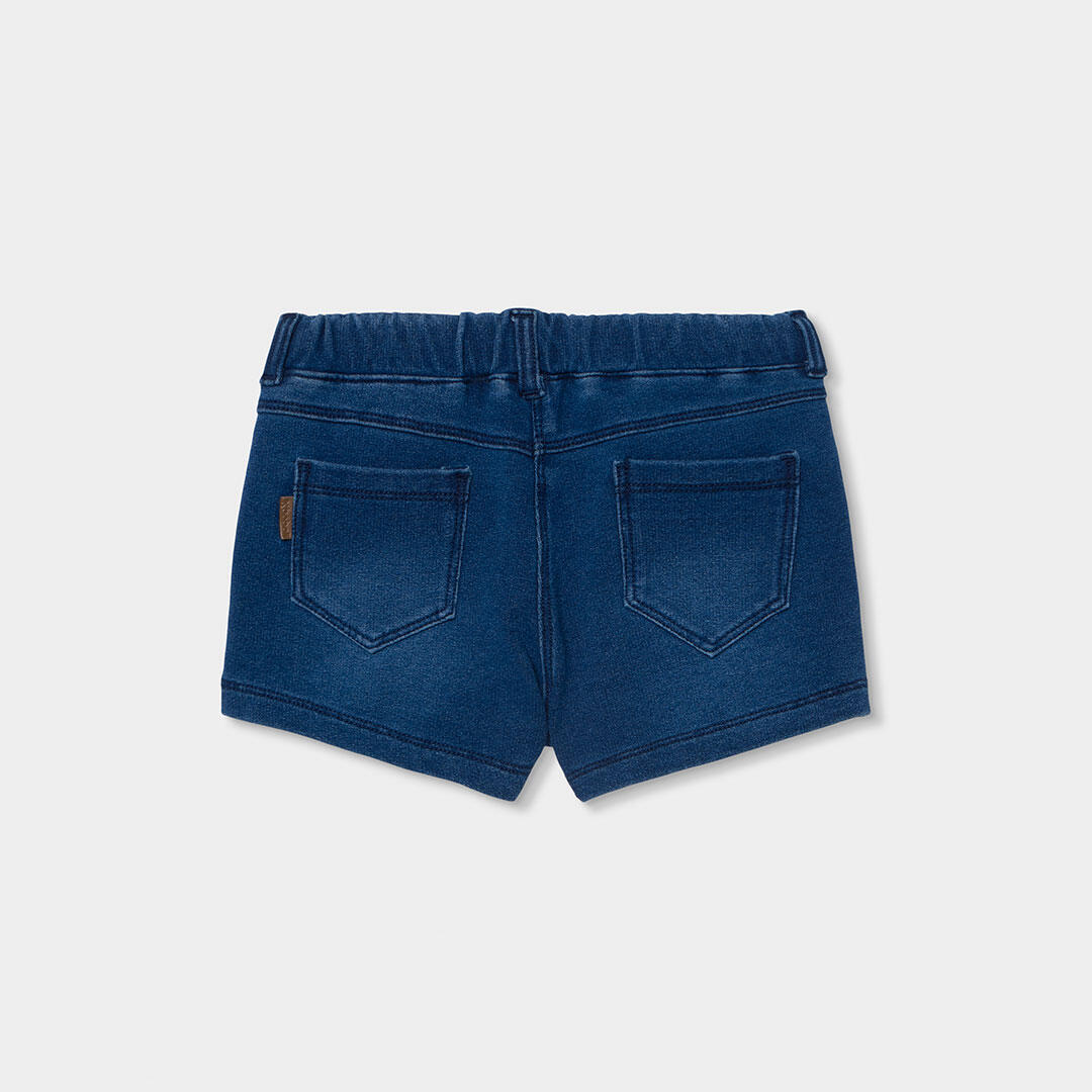 Short de felpa efecto denim para niña, azul 2/4