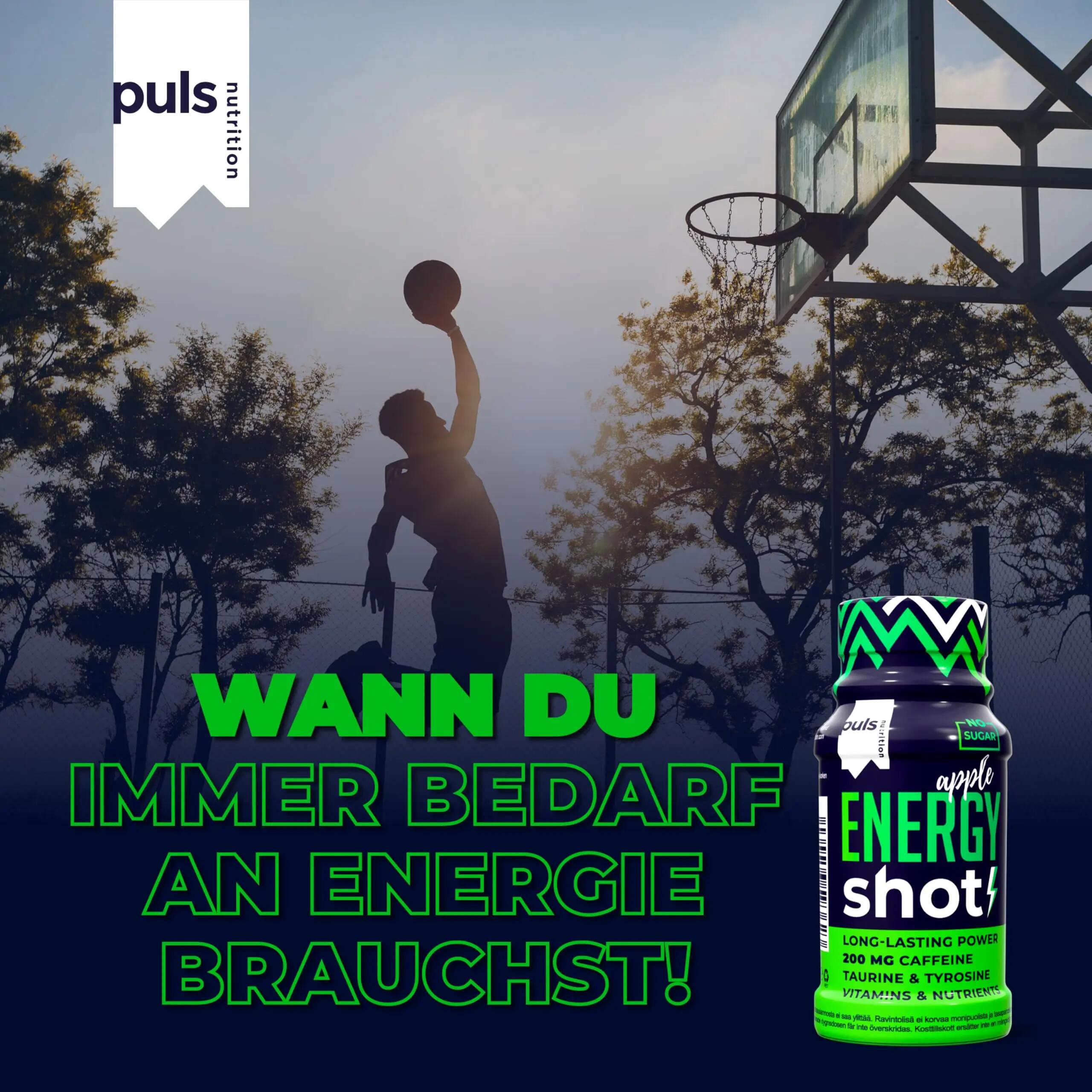 Energie Shot Apfel 60 ml 12er Pack – Energie Booster mit 200 mg 5/6