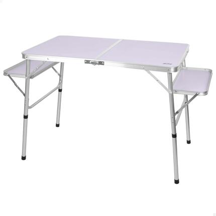 Opklapbare campingtafel van aluminium en MDF met anti-kantelstops