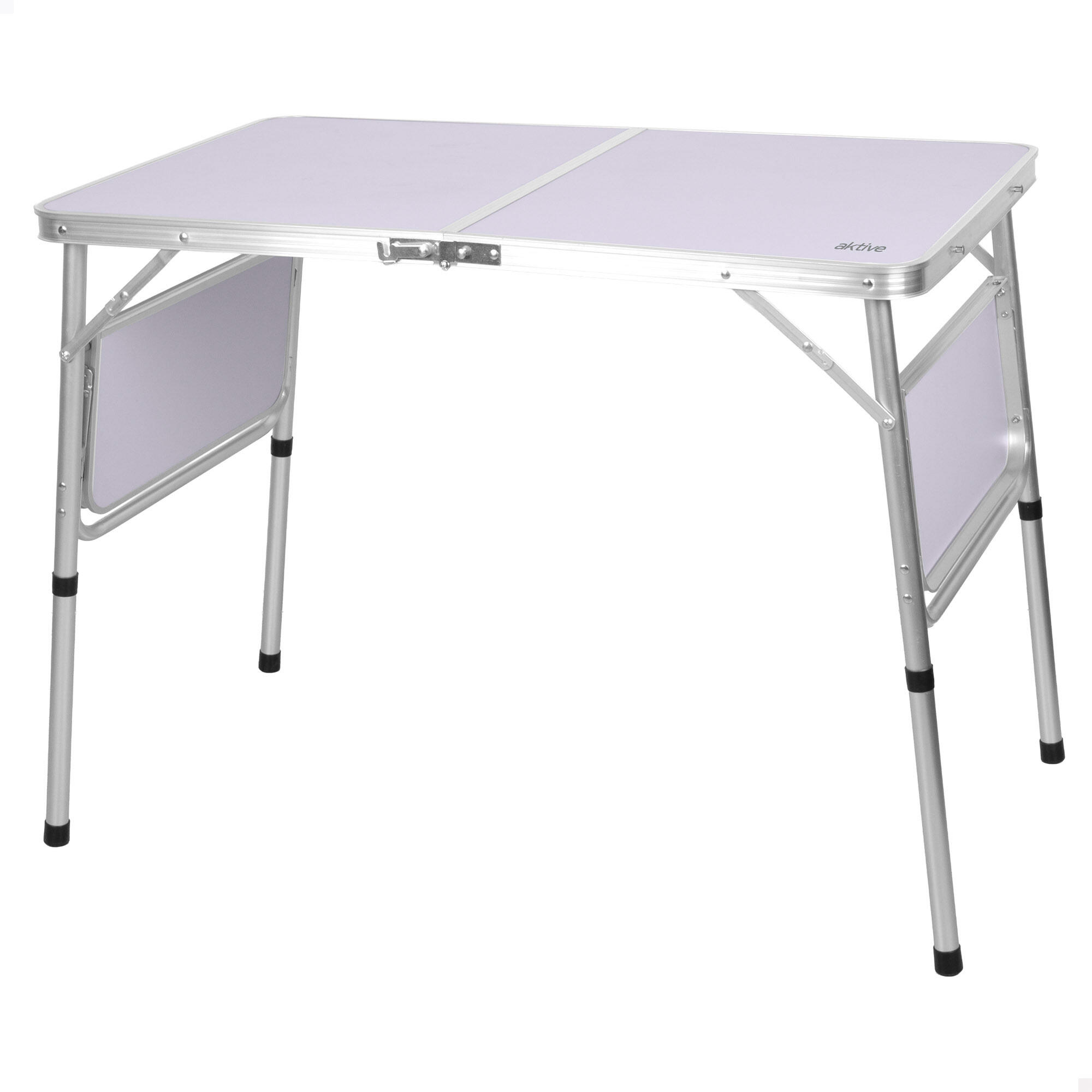 Mesa de camping dobrável em alumínio e MDF com sistema anti-tombamento. 2/7