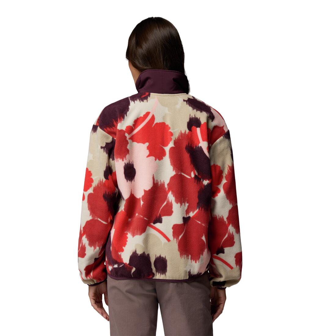 Sequoia Grove Printed Half Zip Dames Korte rits fleece Washed Red, Ikatbloom 2/6