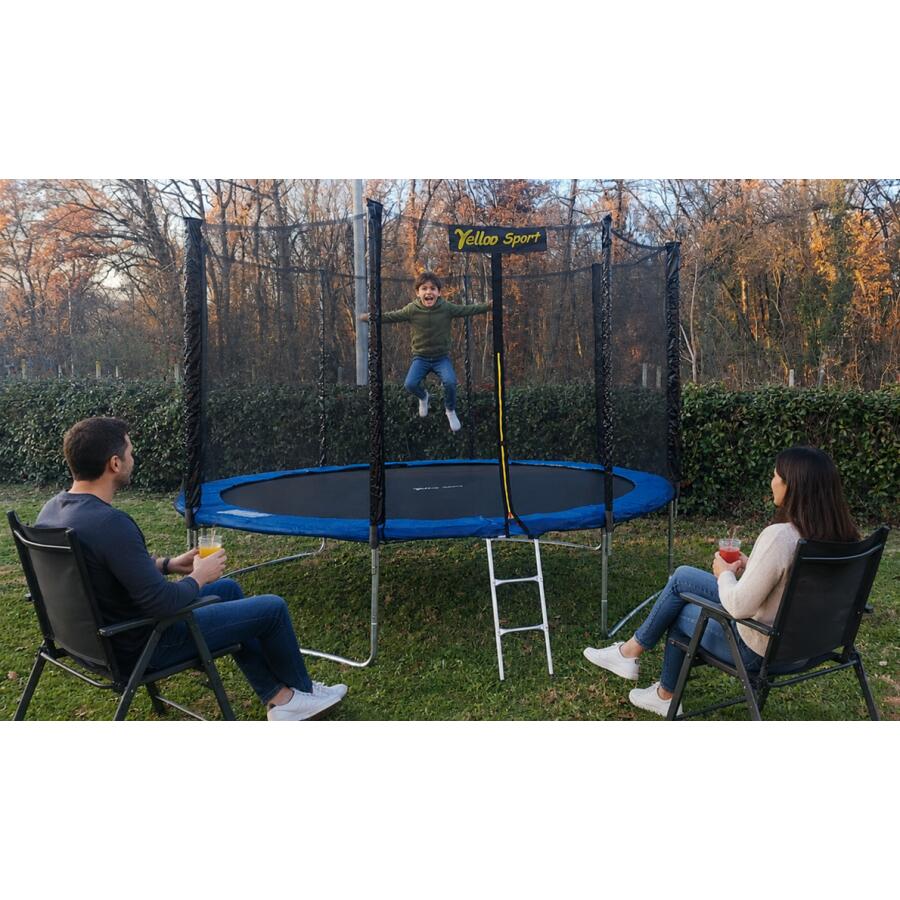Ø 305 Cm Blu - Trampolino Elastico Tappeto salto Certificato Ce marca Yelloo 2/8