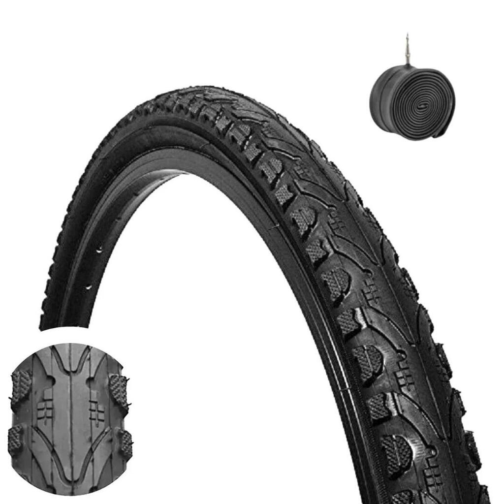 Tyre Kenda 700x40C (28x1-5/8)+inner tube, bike tyre 700 x 40C black EV