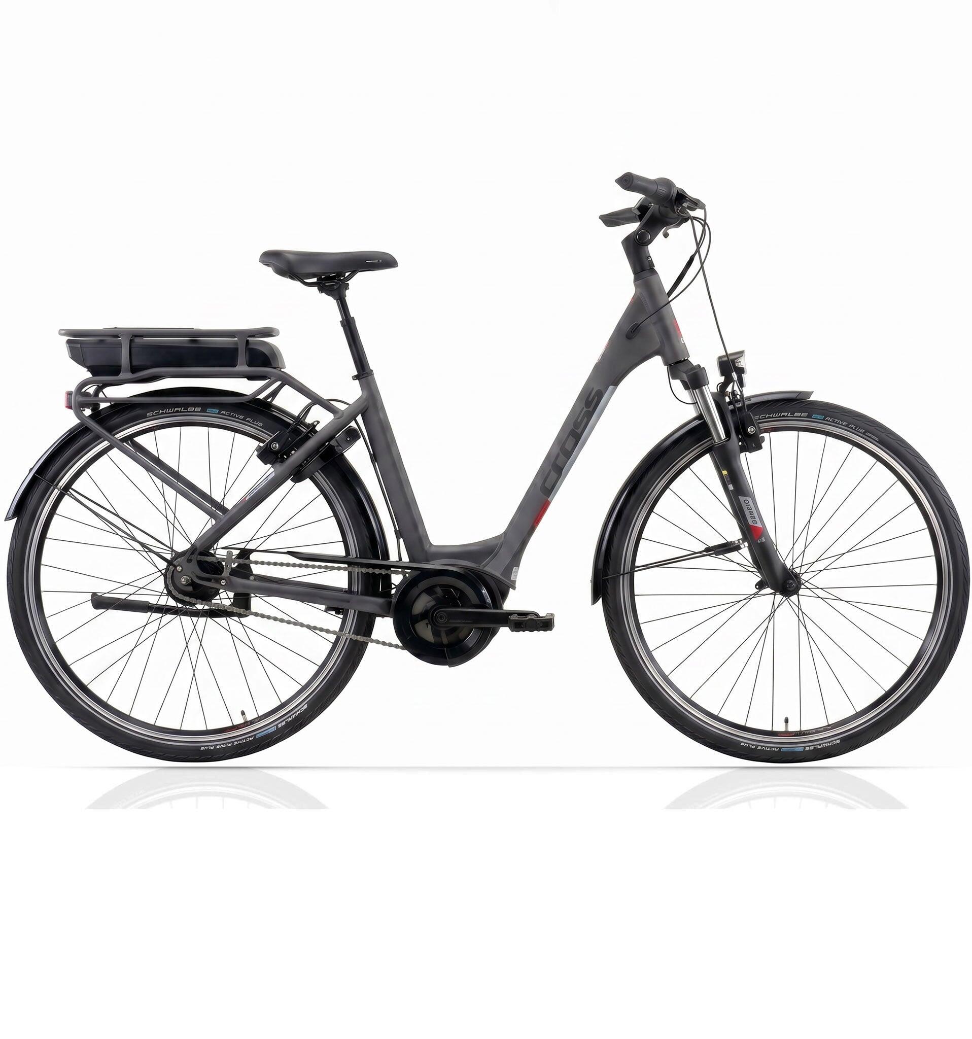 28" E-Bike City Fahrrad V-Tron RACK BOSCH ACTIVE LINE PLUS 400 Wh 7 GANG SHIMANO 1/3
