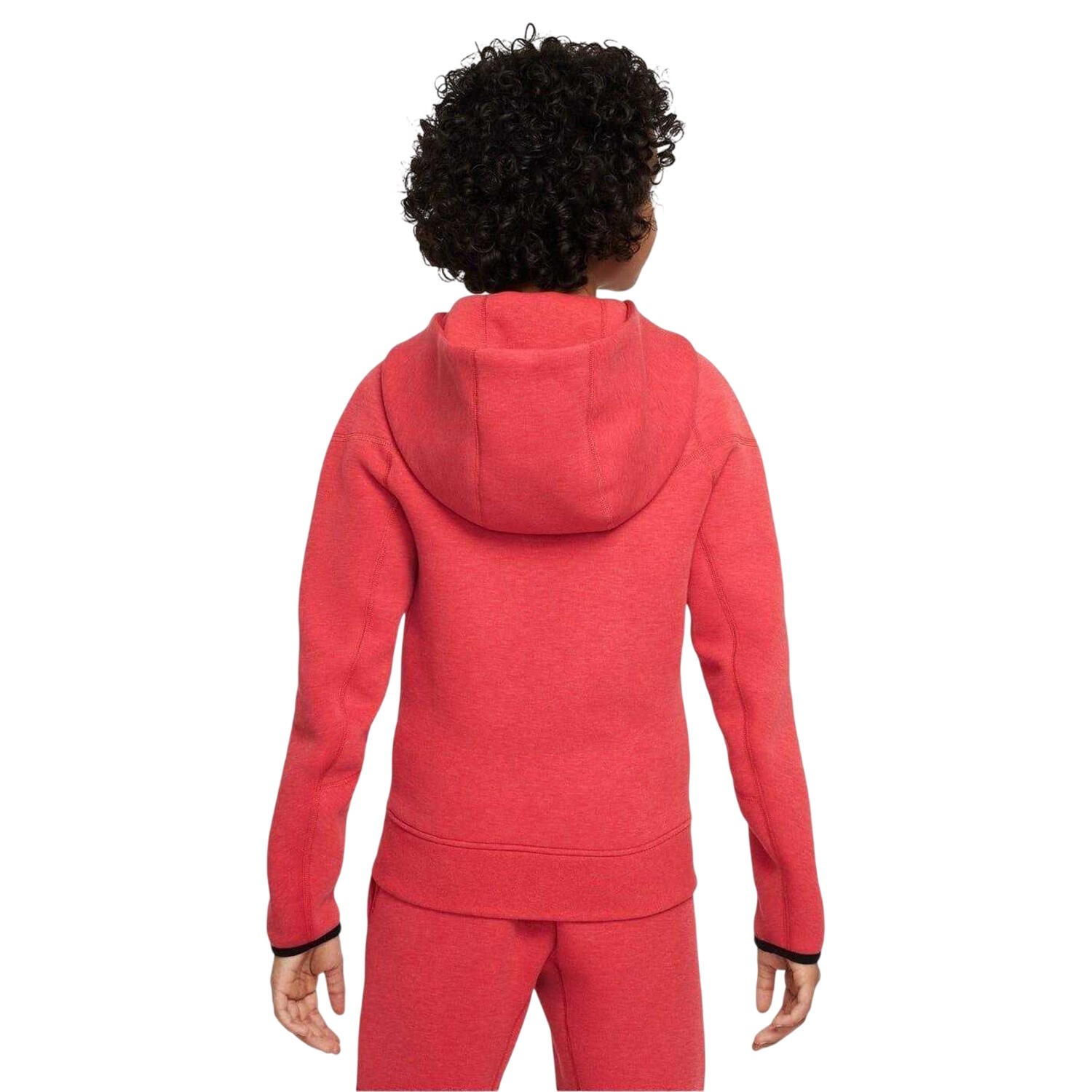 Felpa Con Cappuccio E Zip Intera Tecnologia Pile Bambini Nike Rosso Nero 2/2