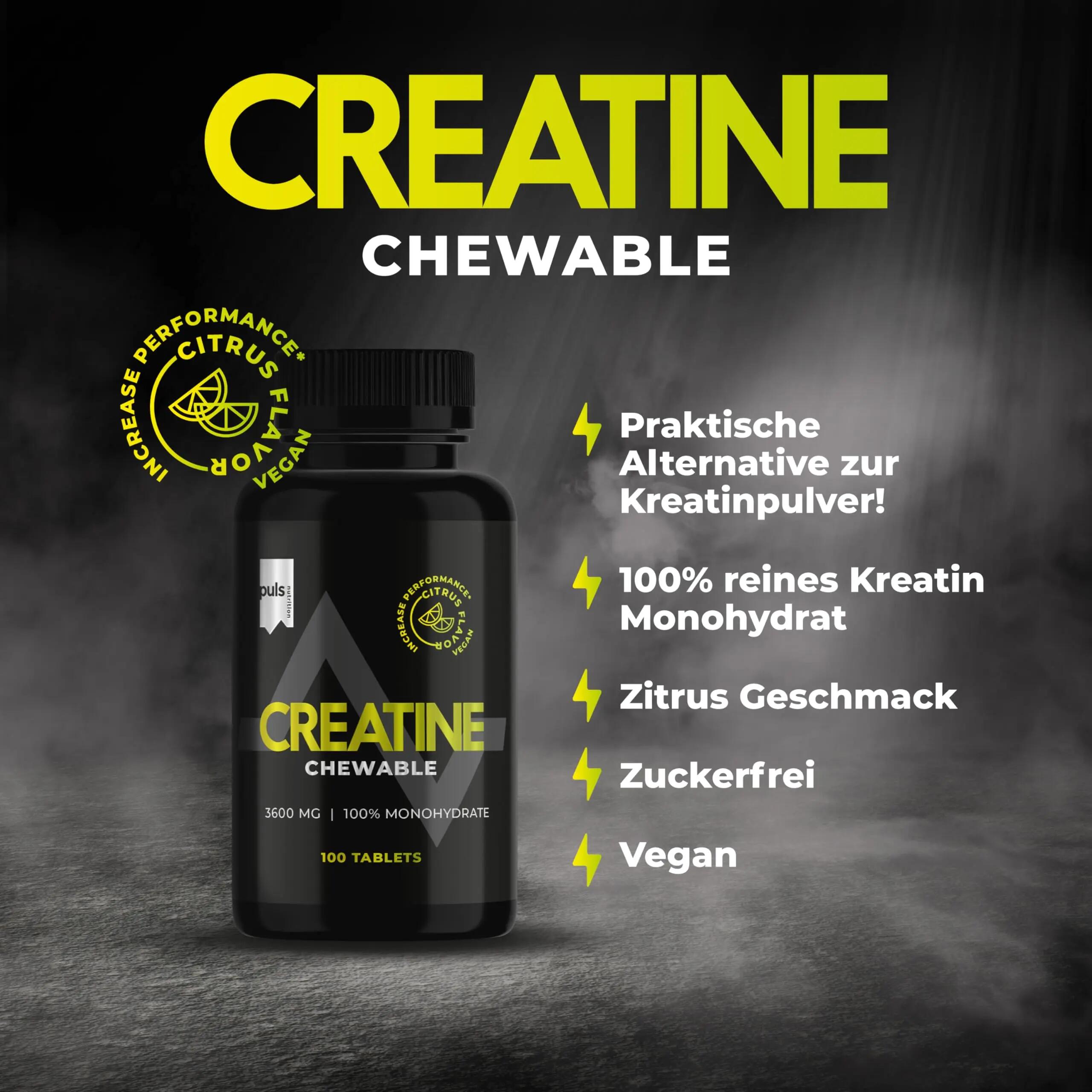 Créatine — comprimés à mâcher, à la saveur d'agrumes, 100 4/7