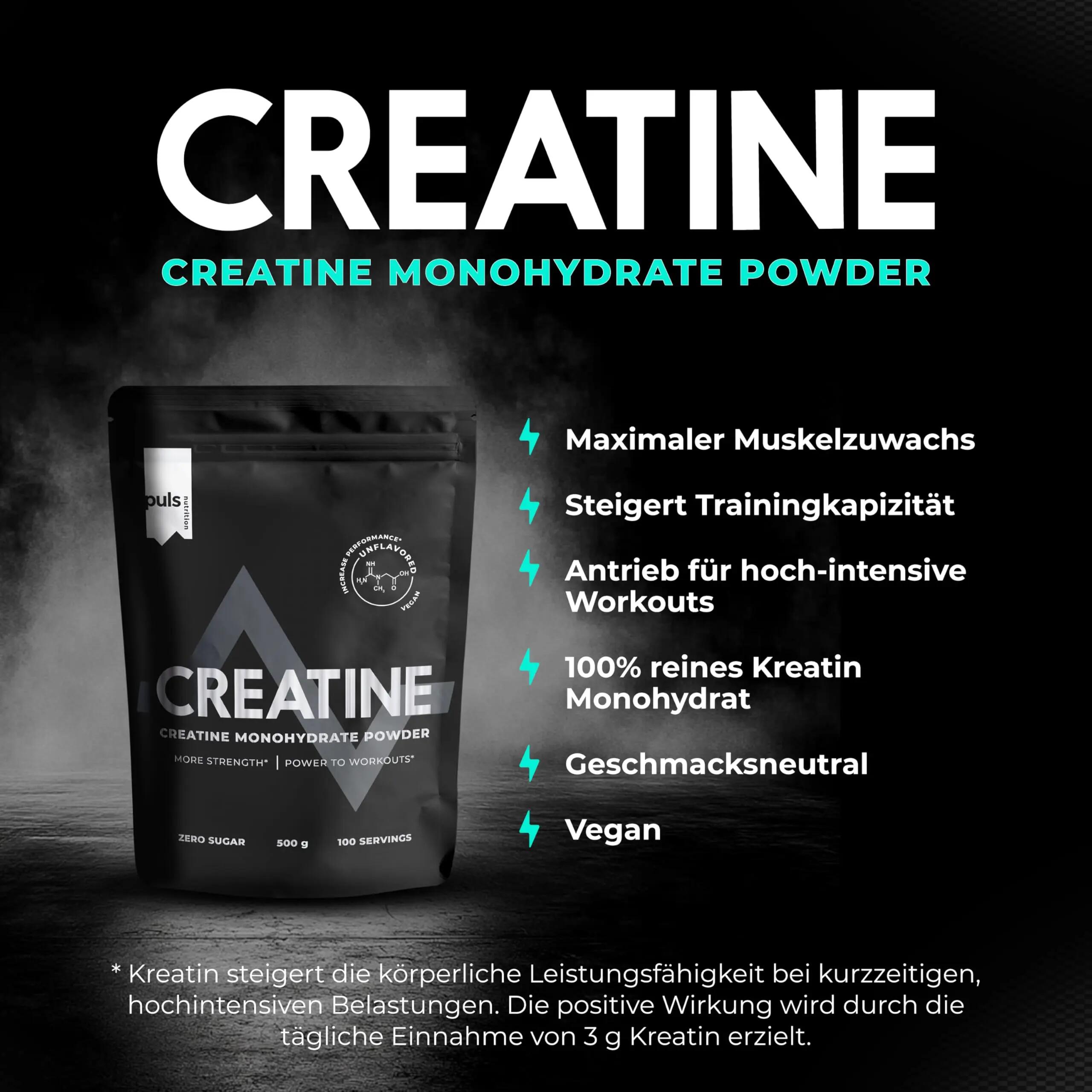 Créatine monohydrate en poudre – 500 g – 100 % de créatine pure 2/6