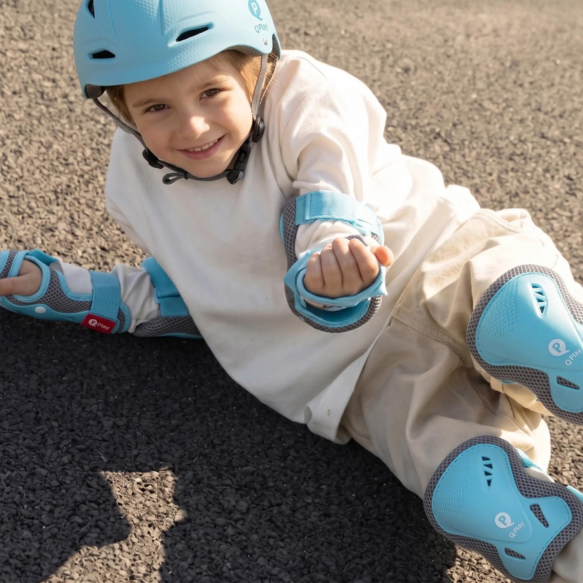 Capacete Infantil Qplay - Capacete de Segurança para Crianças - Tamanho M - Azul 3/4