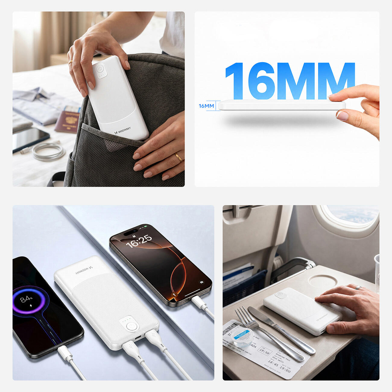 Powerbank 10000mah 10W 2xUSB-A lekki podróżny Wozinsky 5/7