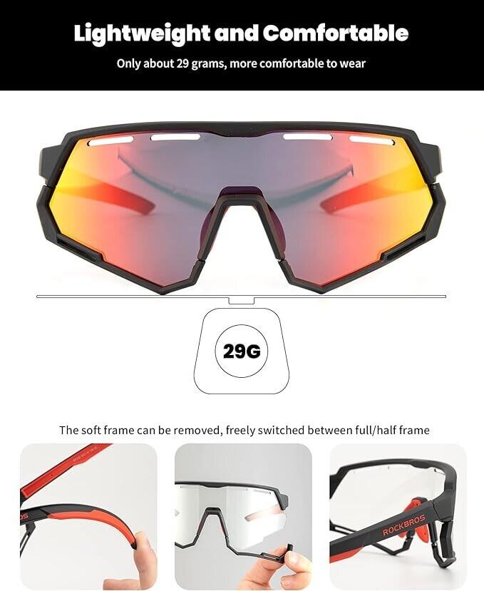 ROCKBROS Sonnenbrille Polarisierte Winddicht Sportbrille 6/6