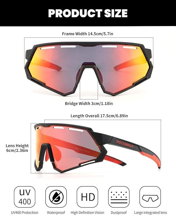 ROCKBROS Sonnenbrille Polarisierte Winddicht Sportbrille 4/6
