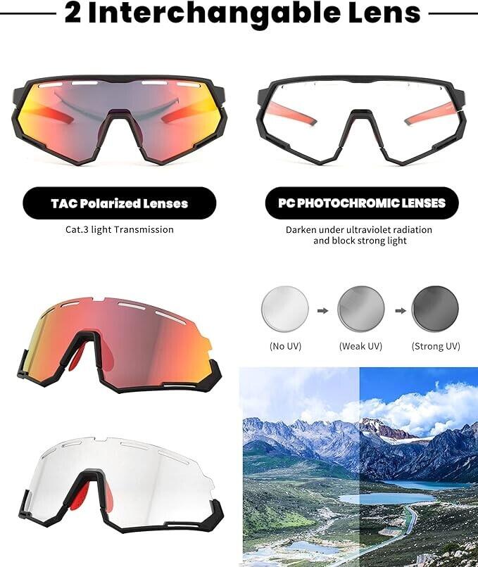ROCKBROS Sonnenbrille Polarisierte Winddicht Sportbrille 3/6