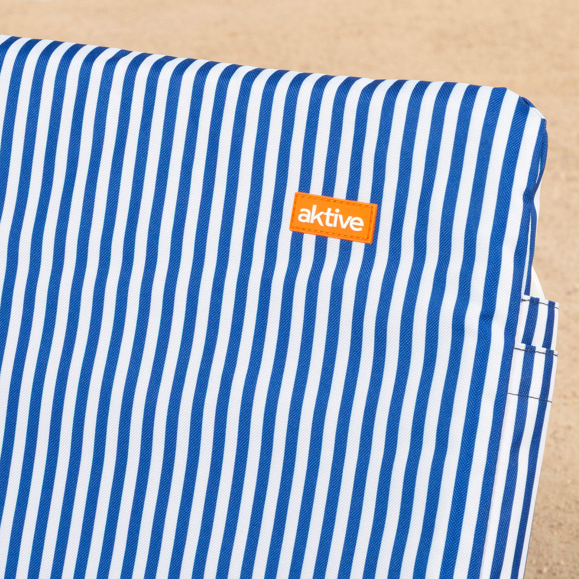 Pack 2 sillas playa bajas 46x60x50 cm rayas azules 7/7