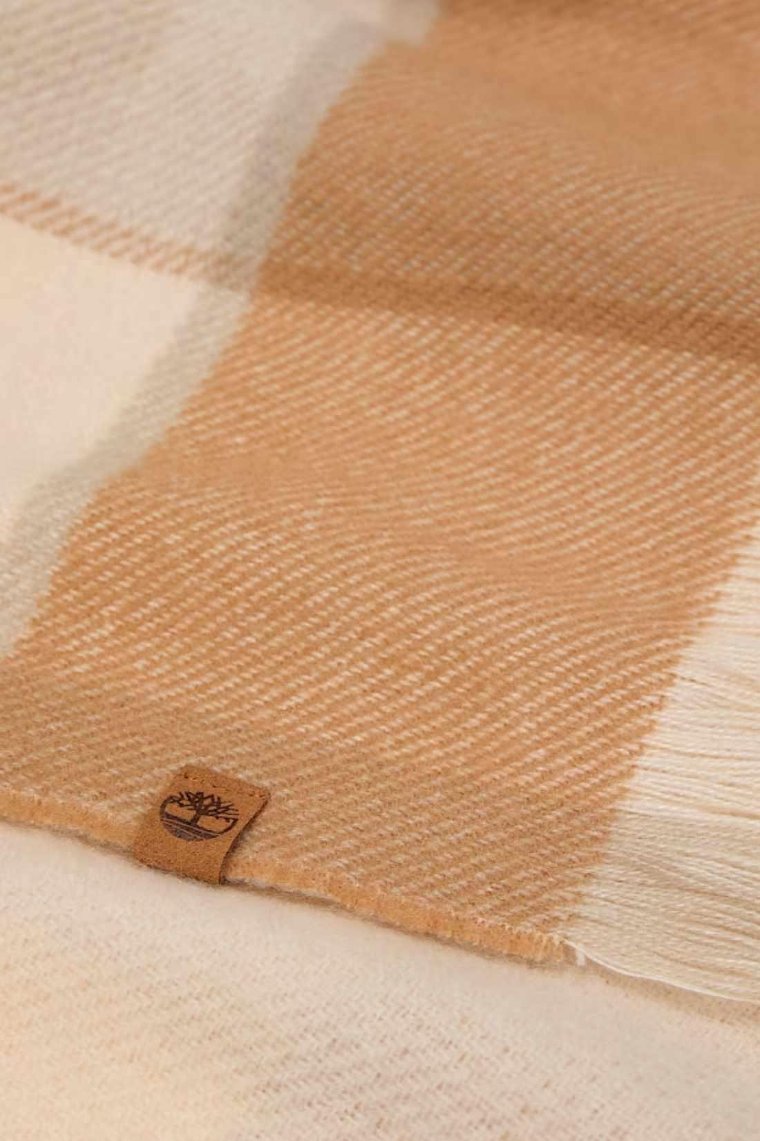 écharpe - sportswear - femme - maxi à franges, colorblock - TIMBERLAND - beige 1/3
