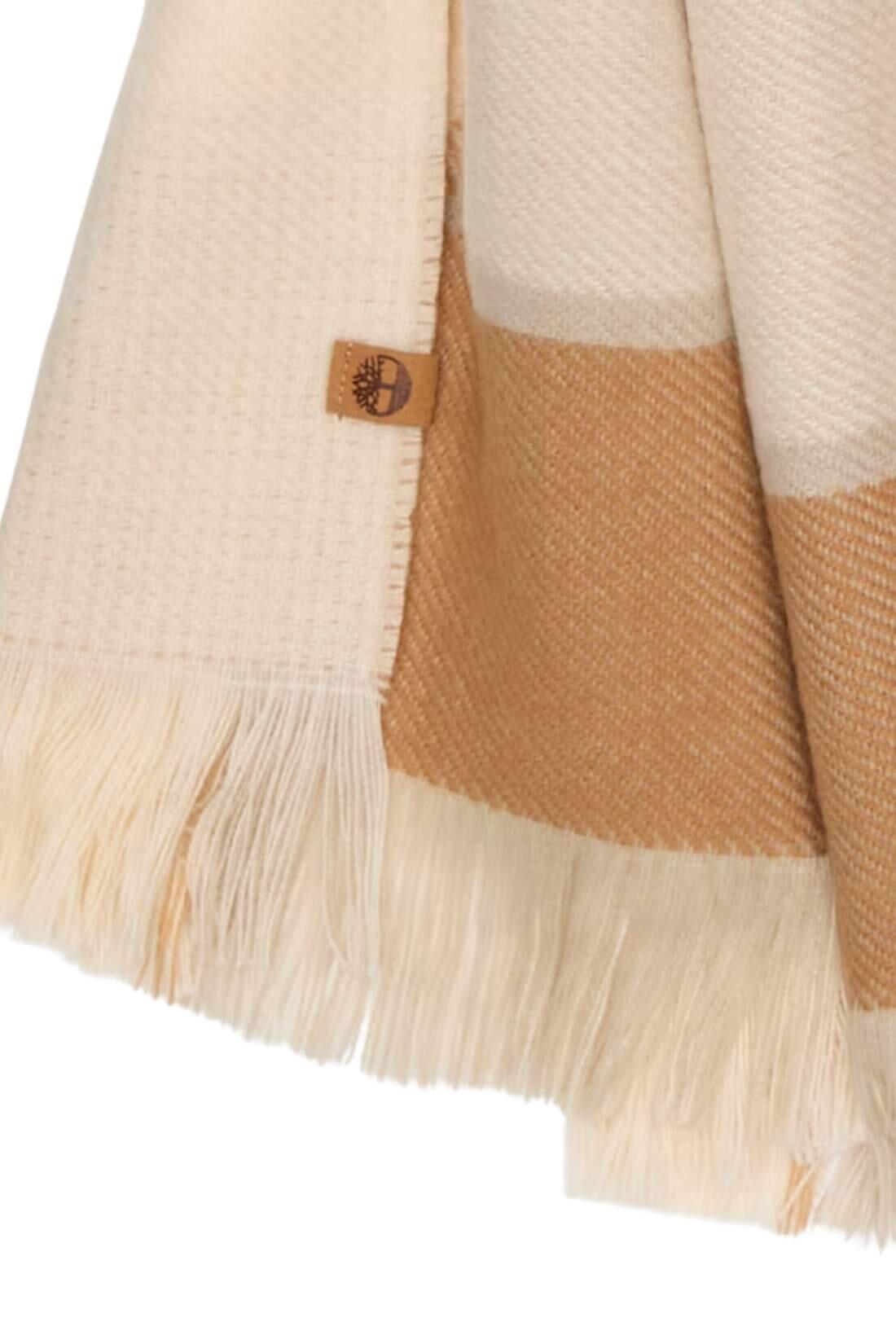 écharpe - sportswear - femme - maxi à franges, colorblock - TIMBERLAND - beige 2/3