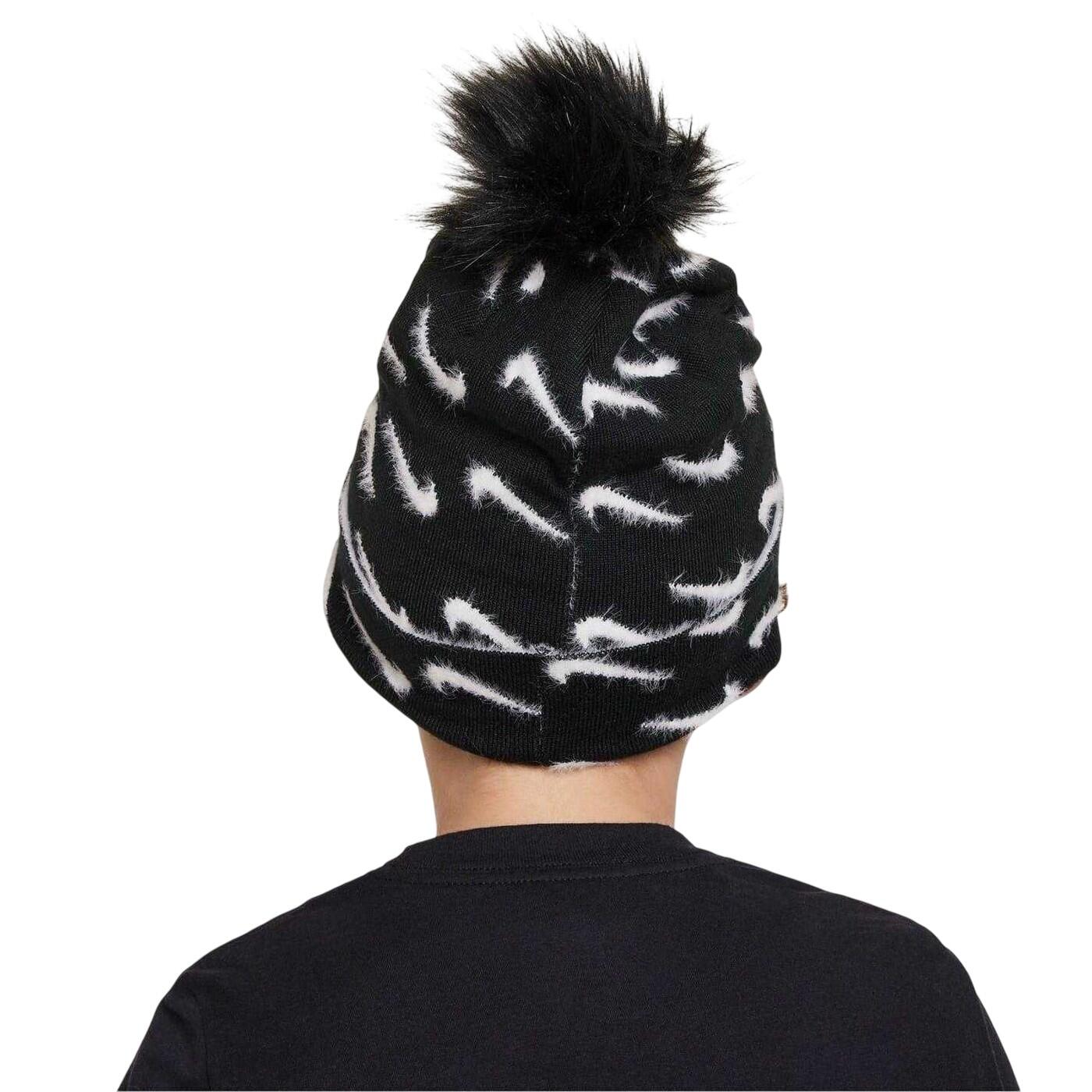 Berretto Pom Pom Bambini Nike Nero Bianco Mélange 3/4