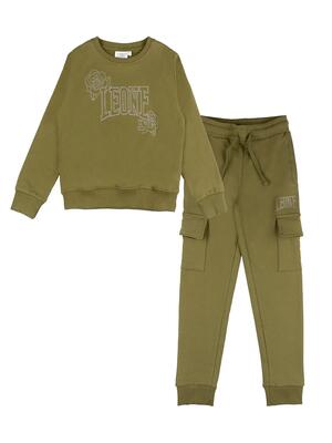 Tuta invernale da bambina girocollo pantalone cargo Leone 1947 Nature