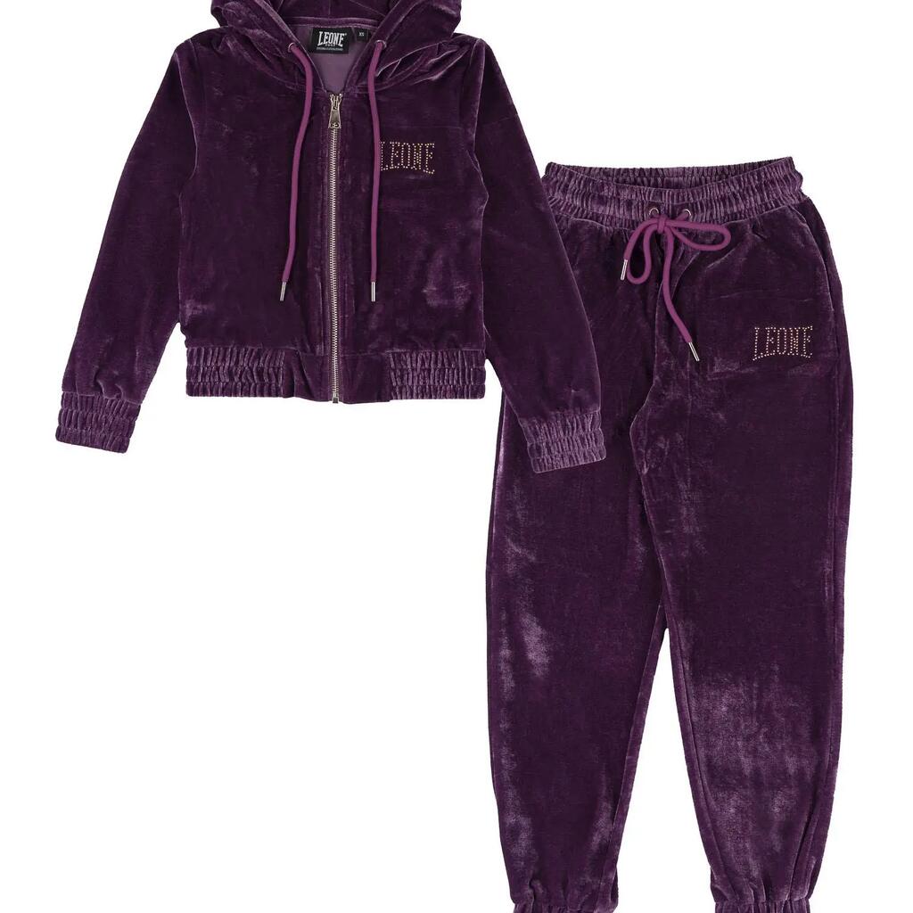 Leone 1947 Lavender Girls' Chenille Winter Jumpsuit with Hood and Zip